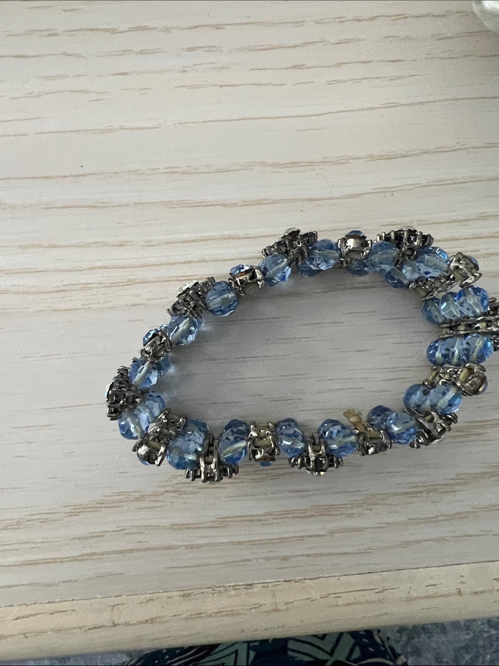 Blue Crystal Rhinestone bracelet. - Picture 3 of 4